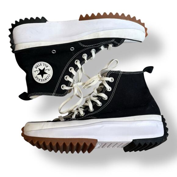 Converse Run Star Hike Black White Gum Platform Sneaker Unisex Women’s 9.5 - Picture 1 of 12